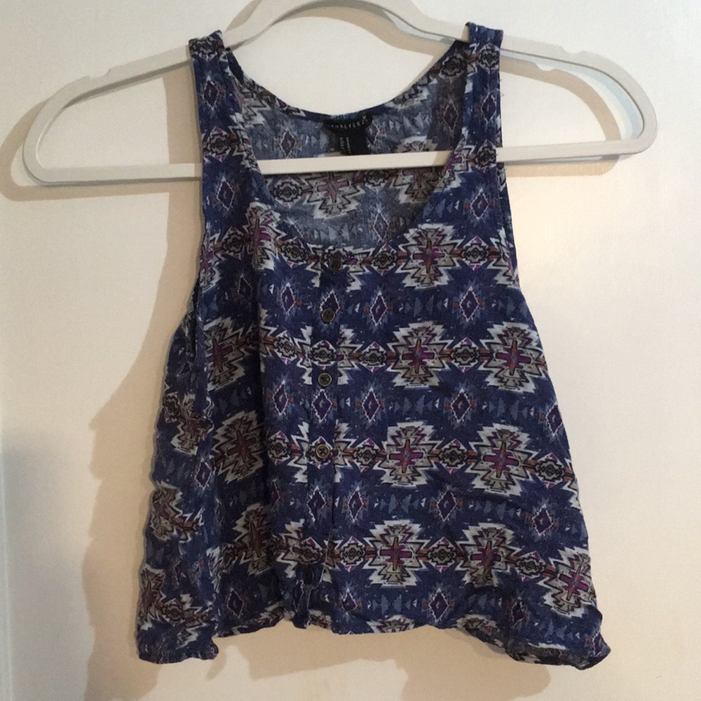 Aztec print crop top